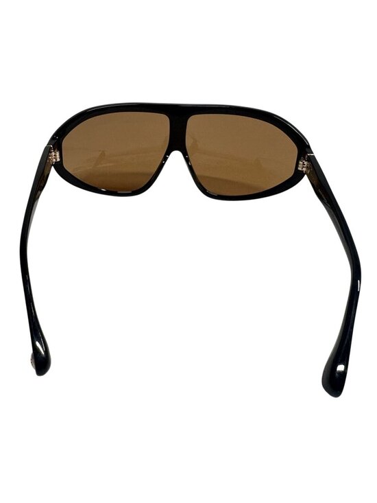 Meeka x Apercu Darkroom First Edition Shield Sunglasses in Black With Amber Lens main image 7